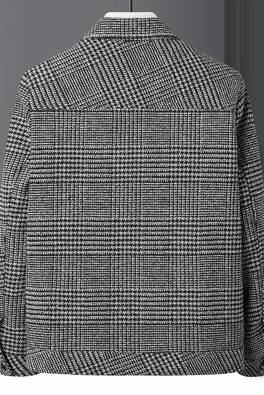 Men's Wool-Blend Check Jacket with Structured Fit 2