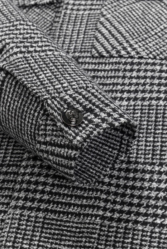 Men's Wool-Blend Check Jacket with Structured Fit 3