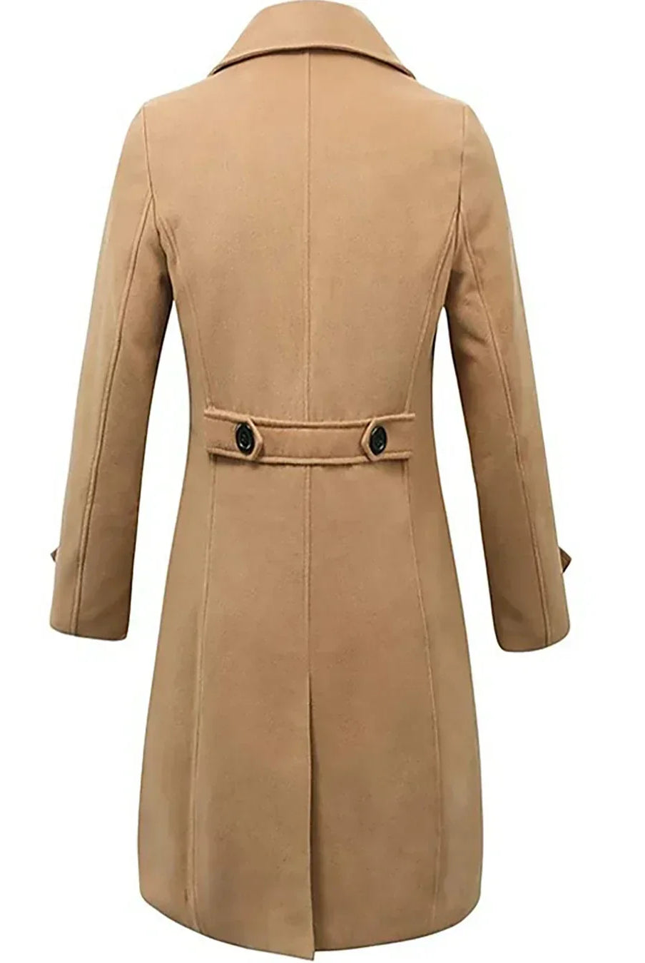 Men's Wool Double-Breasted Slim Fit Trench Coat 2