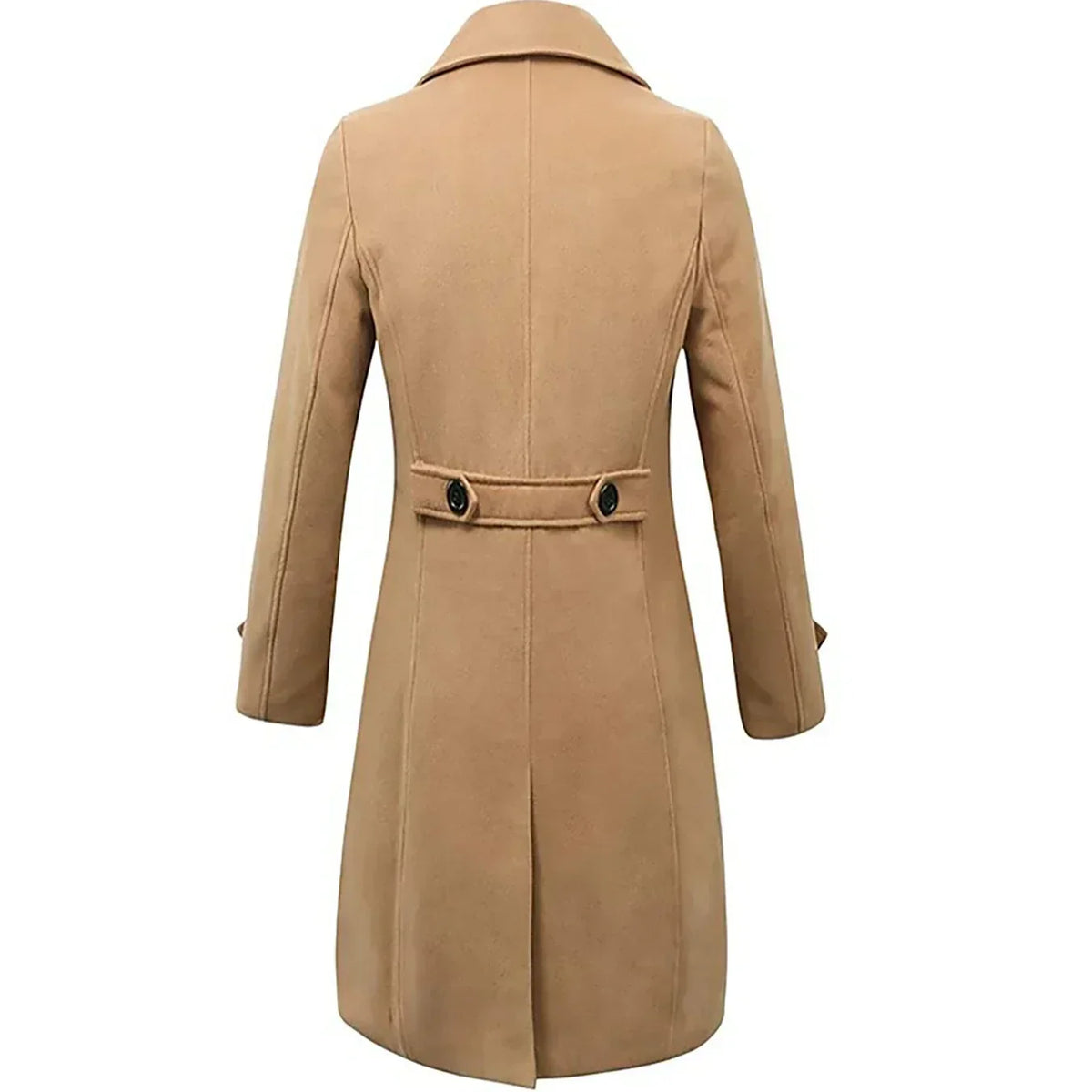 Men's Wool Double-Breasted Slim Fit Trench Coat 2