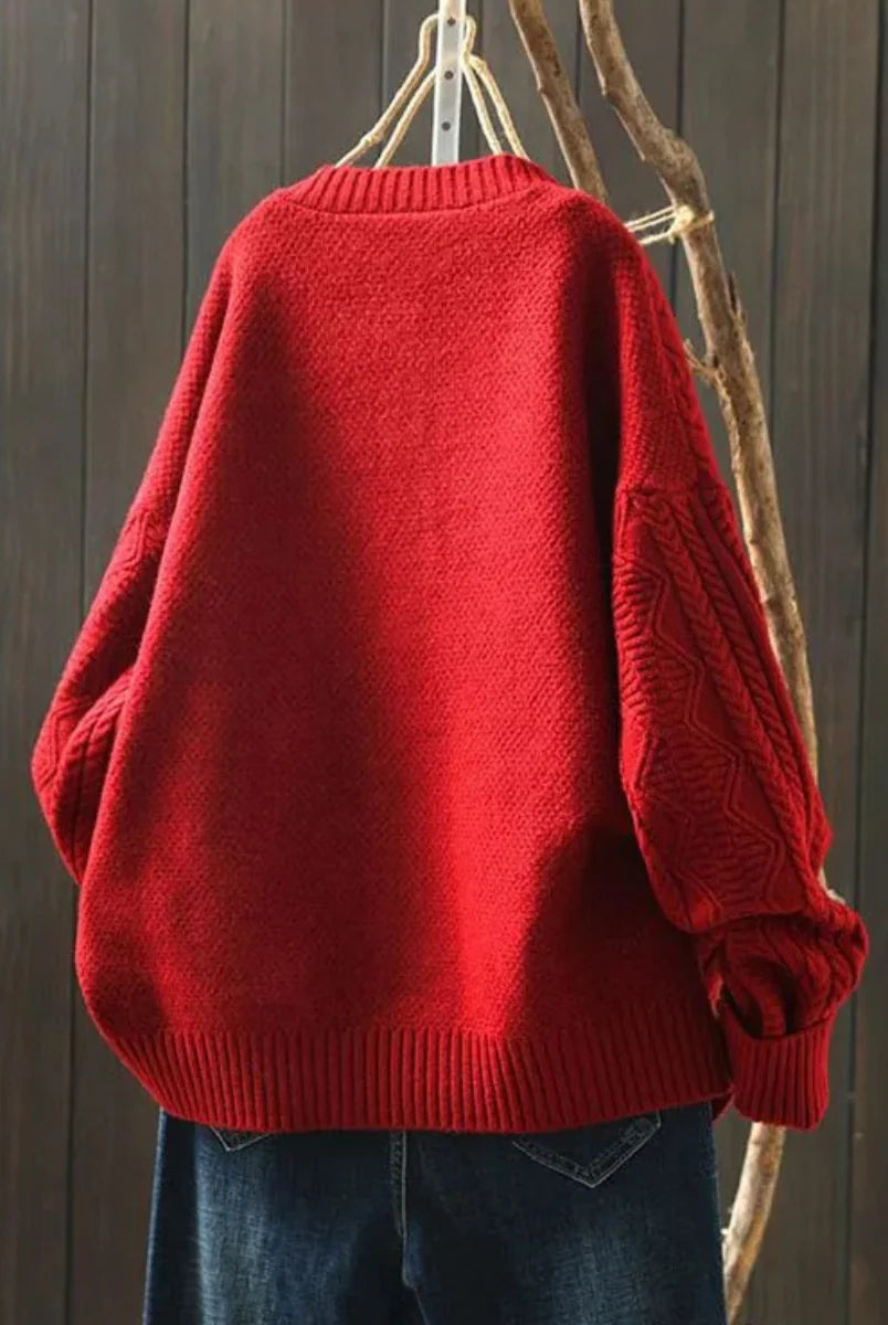 Women's Cable Knit Button-Front Cardigan with Relaxed Fit 2