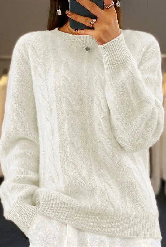Women's Cashmere Crewneck Sweater for Versatile Layering 0