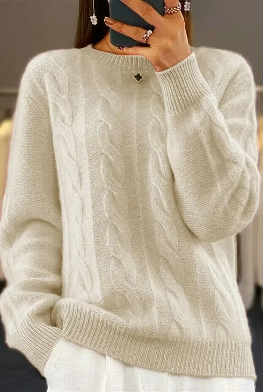 Women's Cashmere Crewneck Sweater for Versatile Layering 1