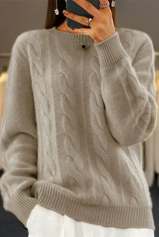 Women's Cashmere Crewneck Sweater for Versatile Layering 2