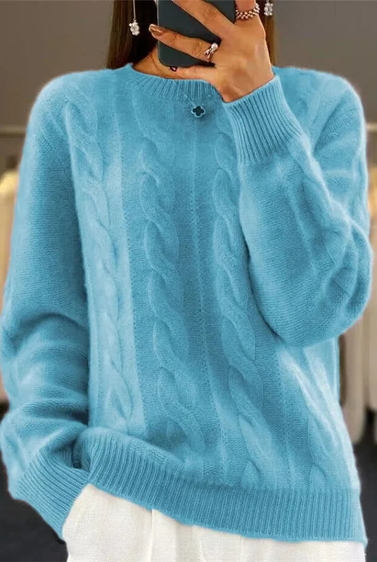 Women's Cashmere Crewneck Sweater for Versatile Layering 4
