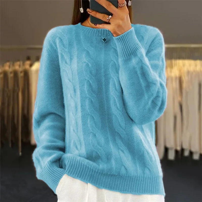 Women's Cashmere Crewneck Sweater for Versatile Layering 4