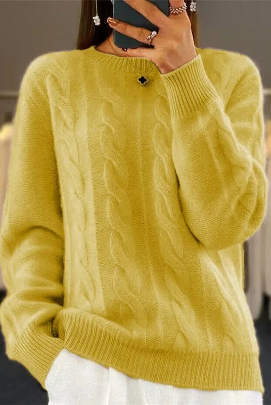Women's Cashmere Crewneck Sweater for Versatile Layering 5