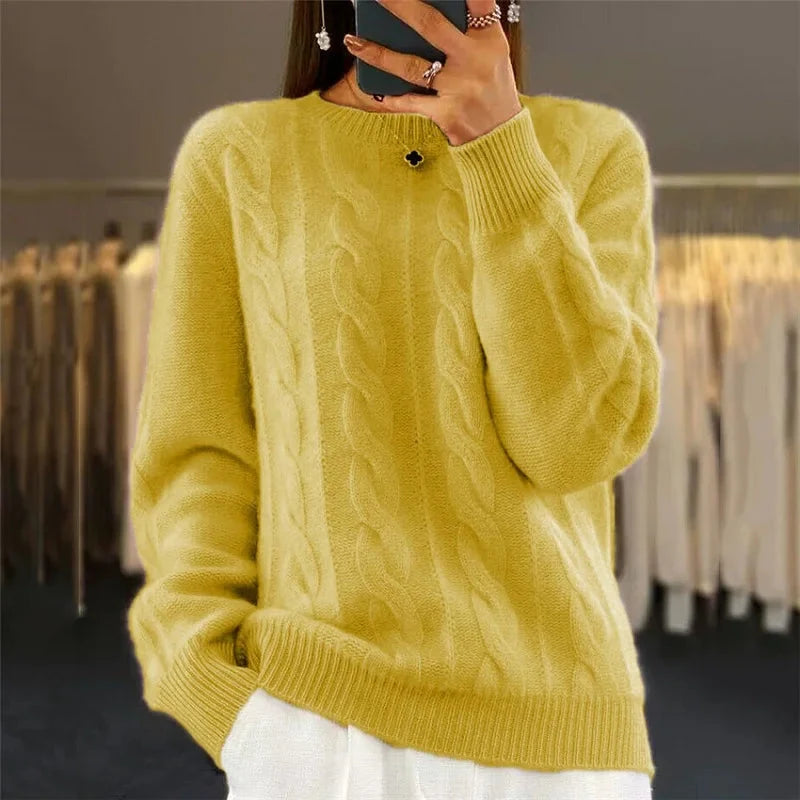 Women's Cashmere Crewneck Sweater for Versatile Layering 5