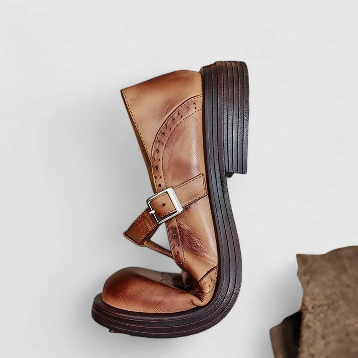 Women's Classic Leather T-Strap Dress Shoes with Soft Insole 3