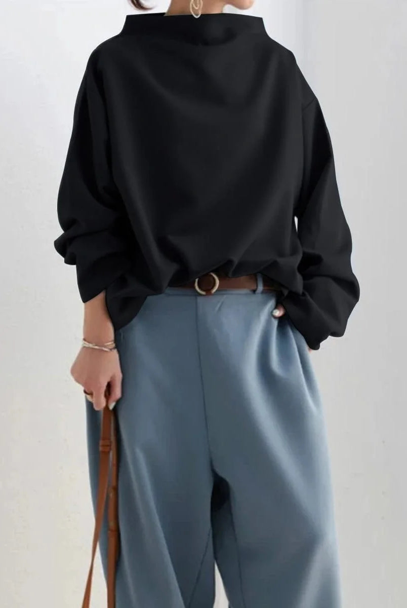 Women's High-Neck Relaxed Fit Casual Top 6