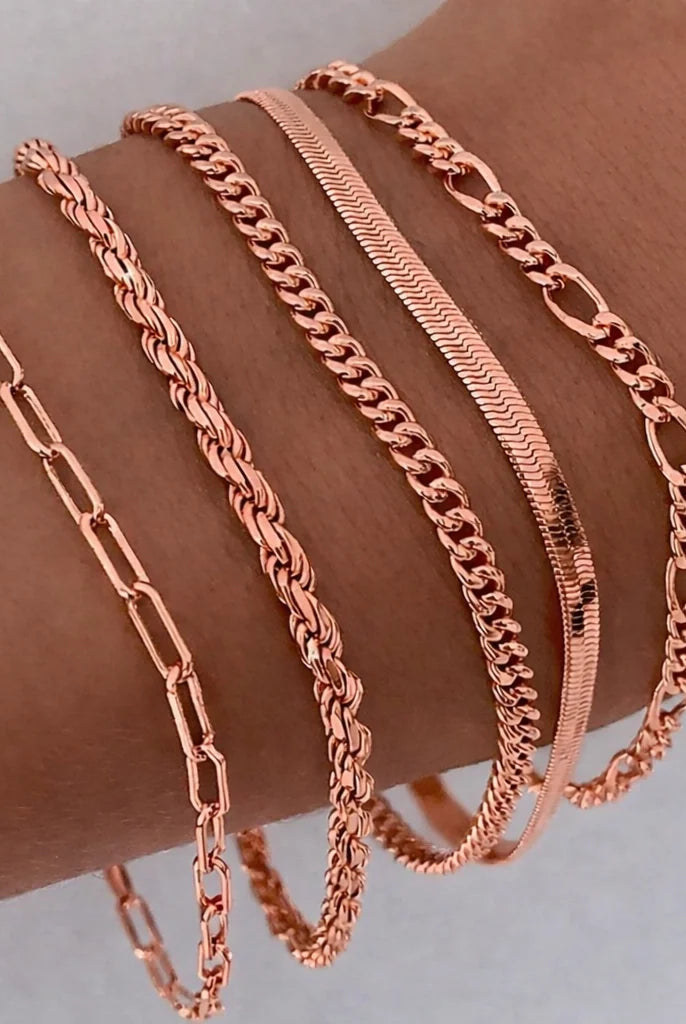 Women's Layered Gold Bracelets Set with Mixed Textures for Versatile Styling 2