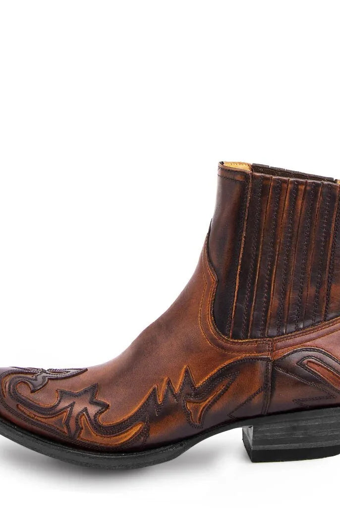 Women's Leather Cowboy Boots with Embroidered Western Design 1
