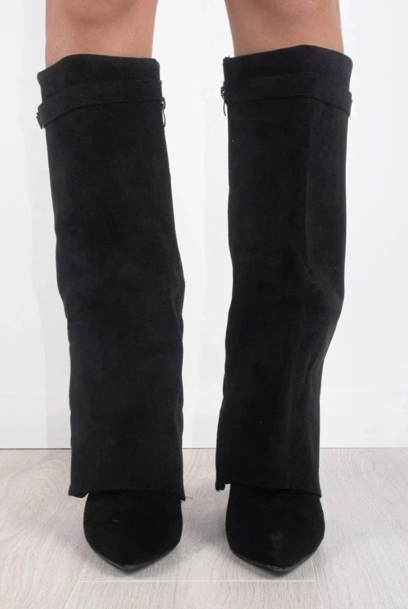 Women's Leather Thigh-High Boots with Buckle Detail 4