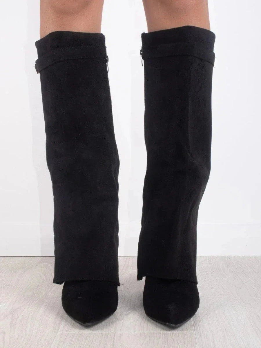 Women's Leather Thigh-High Boots with Buckle Detail 4