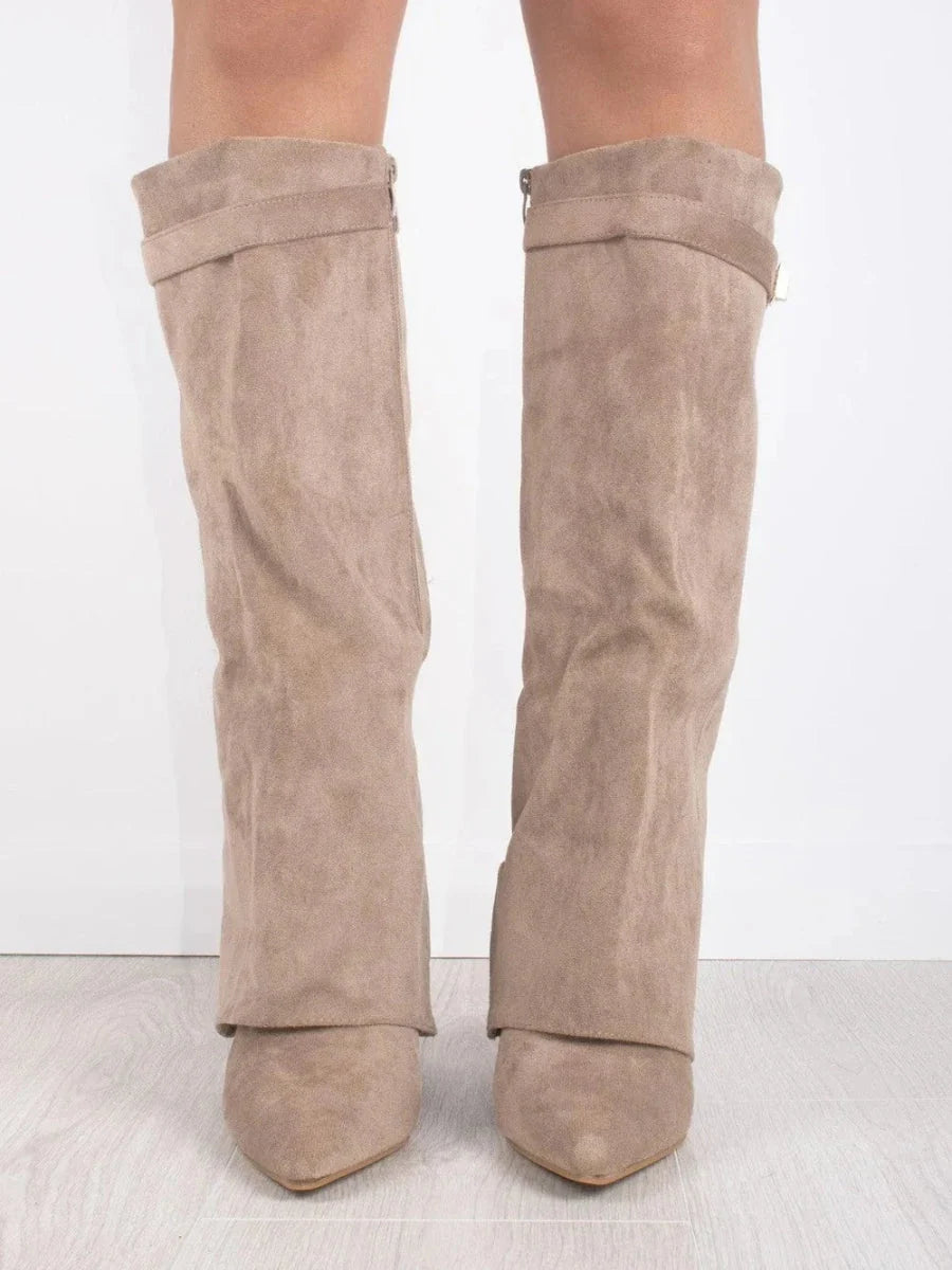 Women's Leather Thigh-High Boots with Buckle Detail 7