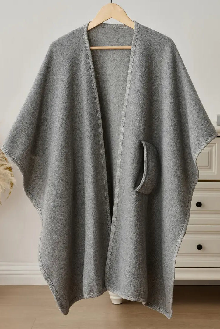Women's Long Fleece Drape Shawl Wrap - One Size, Soft and Flowing Design 0
