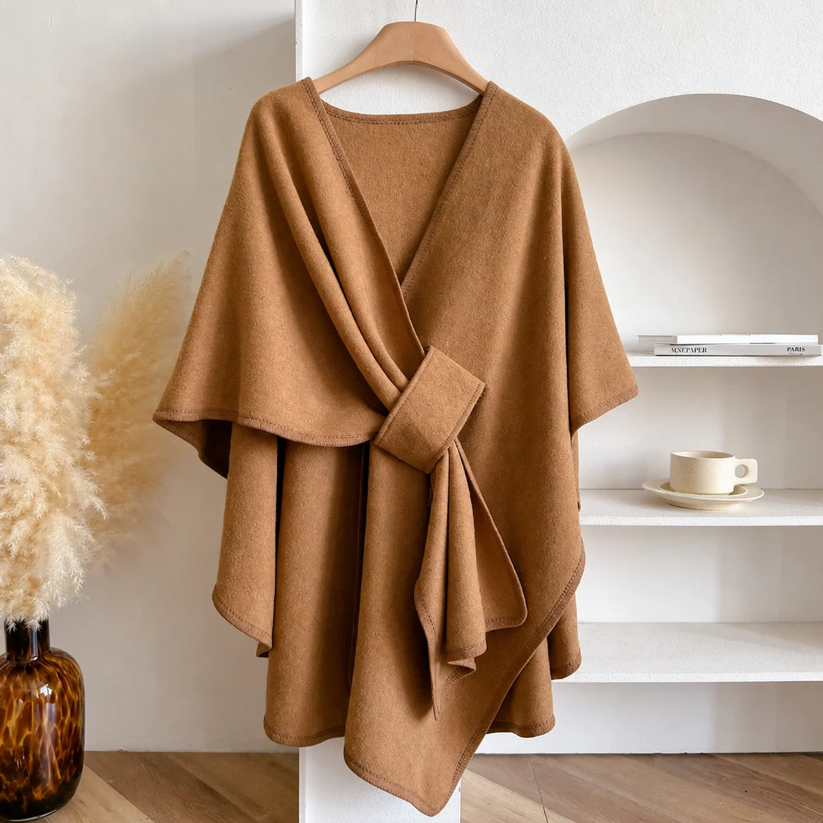Women's Long Fleece Drape Shawl Wrap - One Size, Soft and Flowing Design 10
