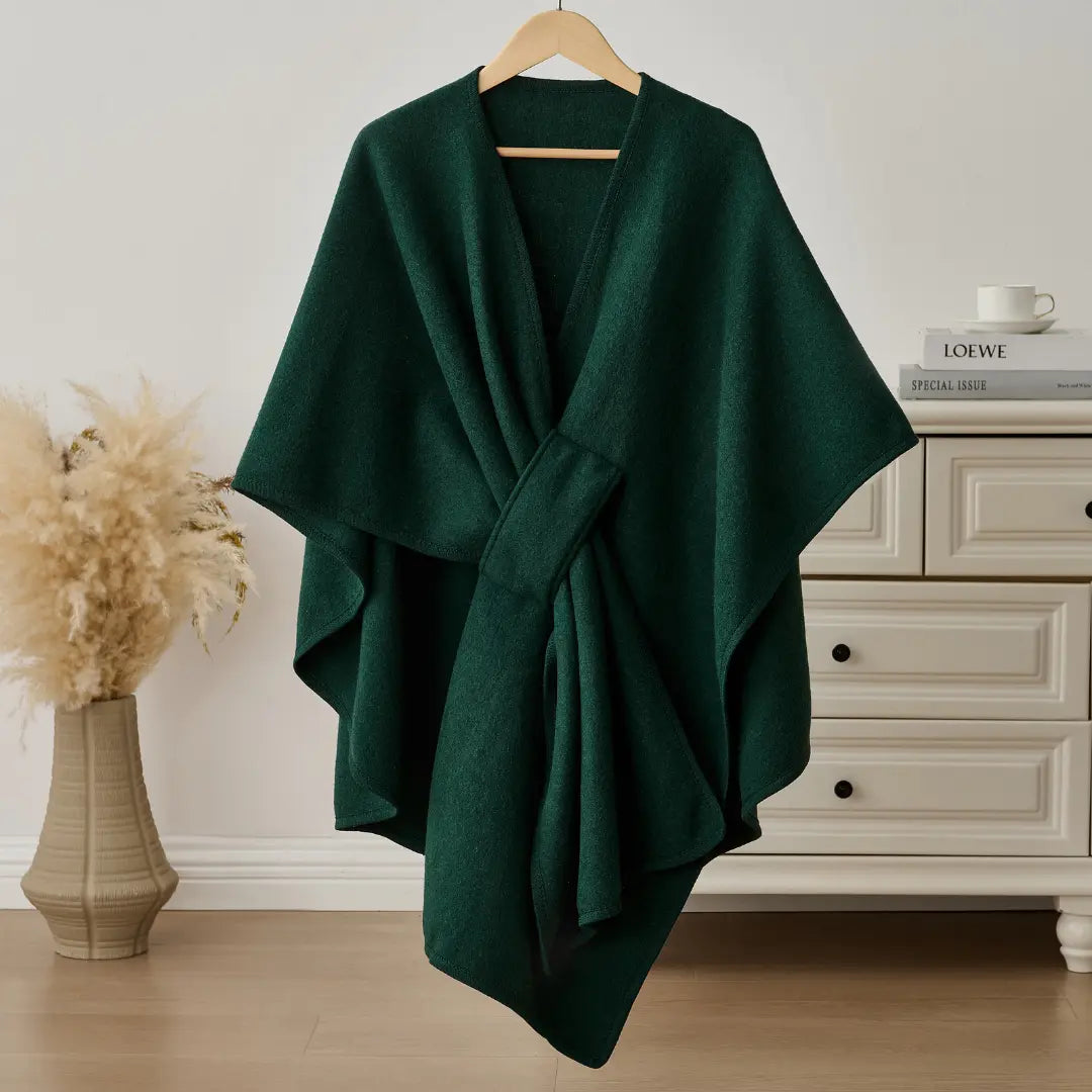 Women's Long Fleece Drape Shawl Wrap - One Size, Soft and Flowing Design 13
