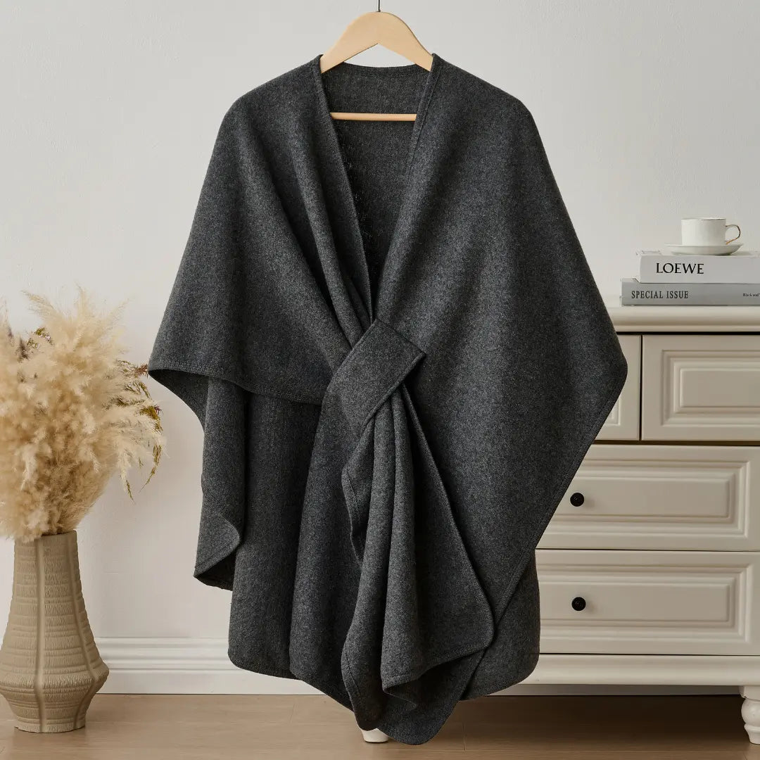 Women's Long Fleece Drape Shawl Wrap - One Size, Soft and Flowing Design 14