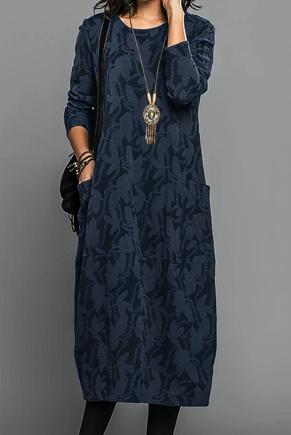 Women's Long Sleeve Elegant Winter Dress with Flattering Silhouette 2