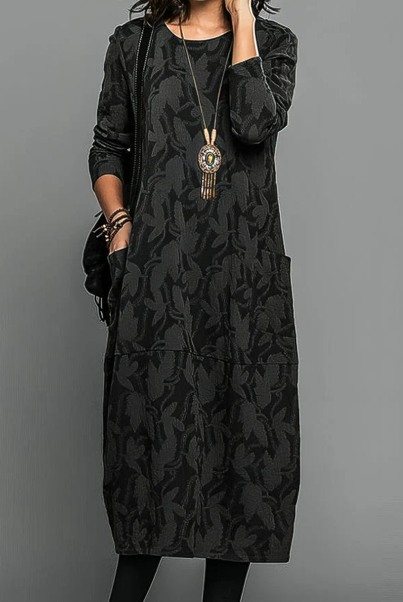 Women's Long Sleeve Elegant Winter Dress with Flattering Silhouette 3