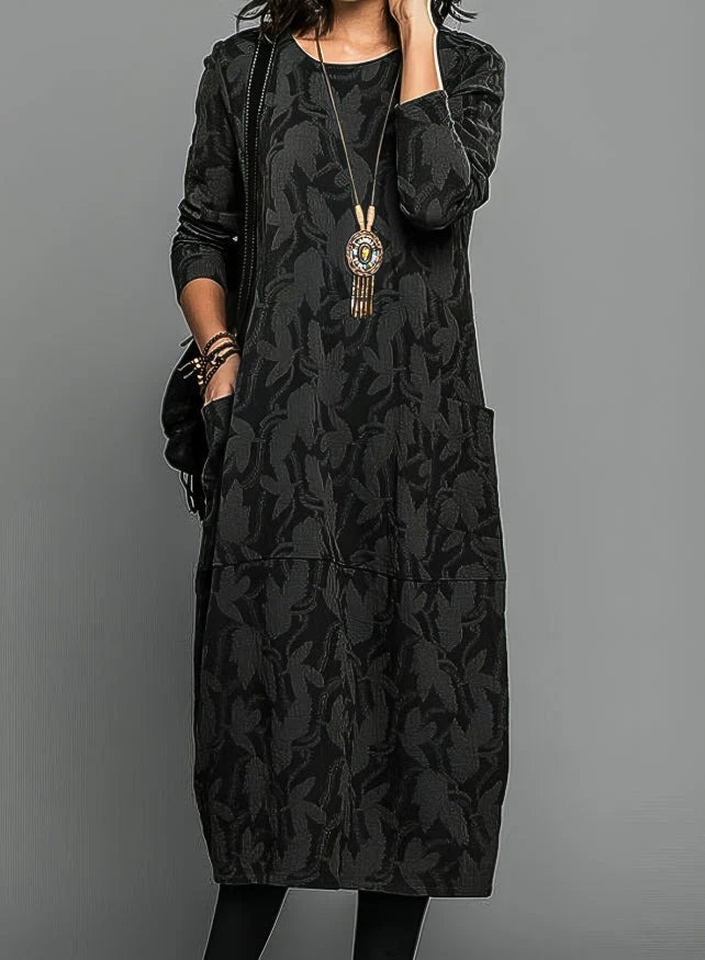 Women's Long Sleeve Elegant Winter Dress with Flattering Silhouette 3