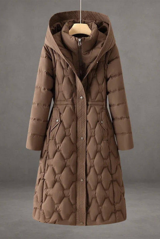 Women's Longline Hooded Down Coat with Waterproof Windproof Protection 2