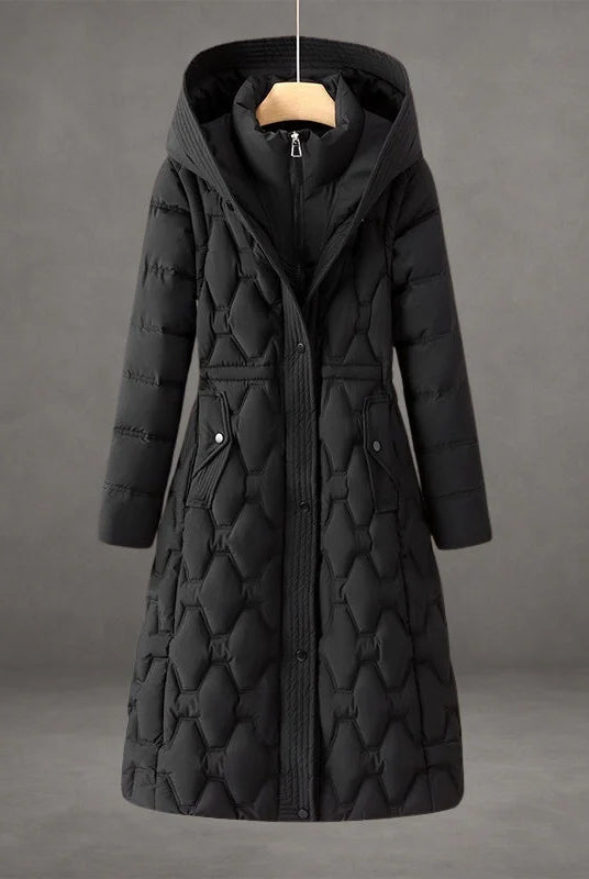 Women's Longline Hooded Down Coat with Waterproof Windproof Protection 3