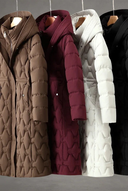 Women's Longline Hooded Down Coat with Waterproof Windproof Protection 8