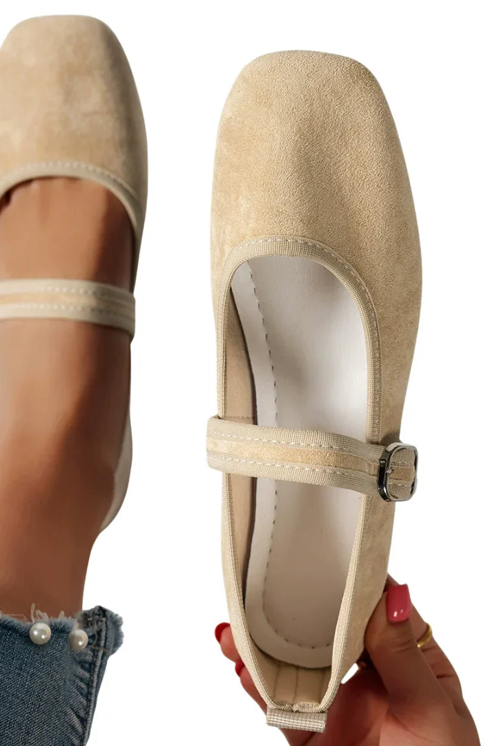 Women's Mary Jane Square Toe Buckle Shoes with Low Stacked Heel 3