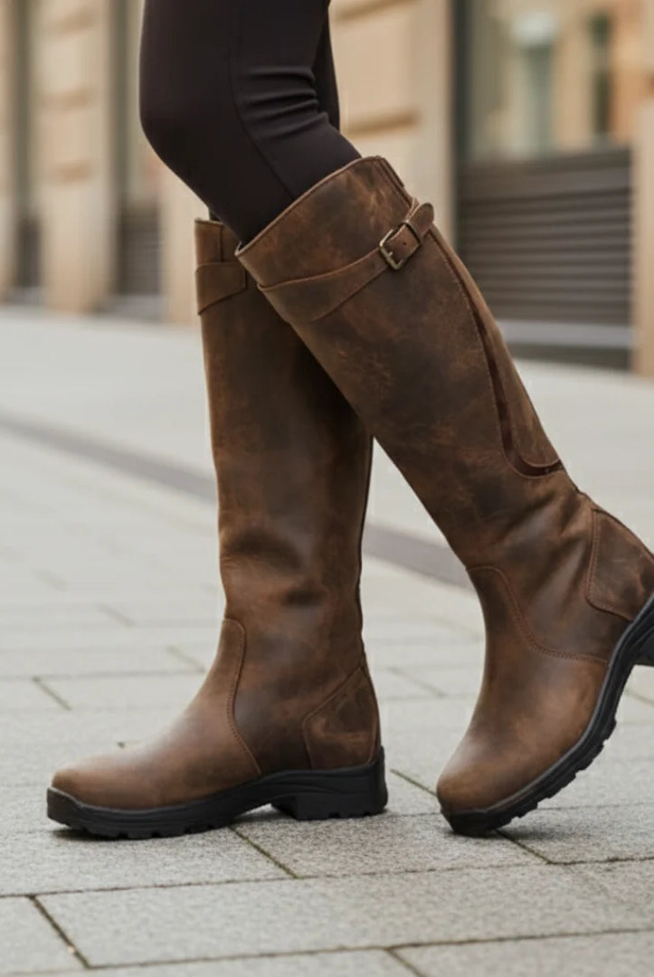 Women's Orthopedic Knee High Boots with Adjustable Calf Strap and Waterproof Vegan Leather 3