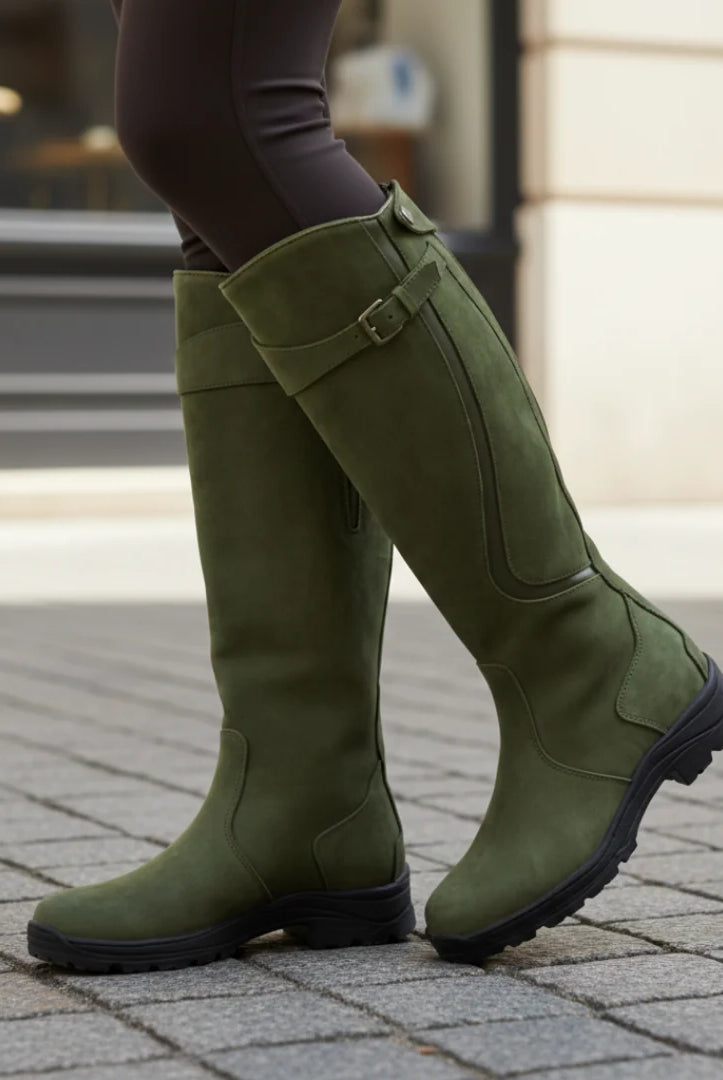 Women's Orthopedic Knee High Boots with Adjustable Calf Strap and Waterproof Vegan Leather 5