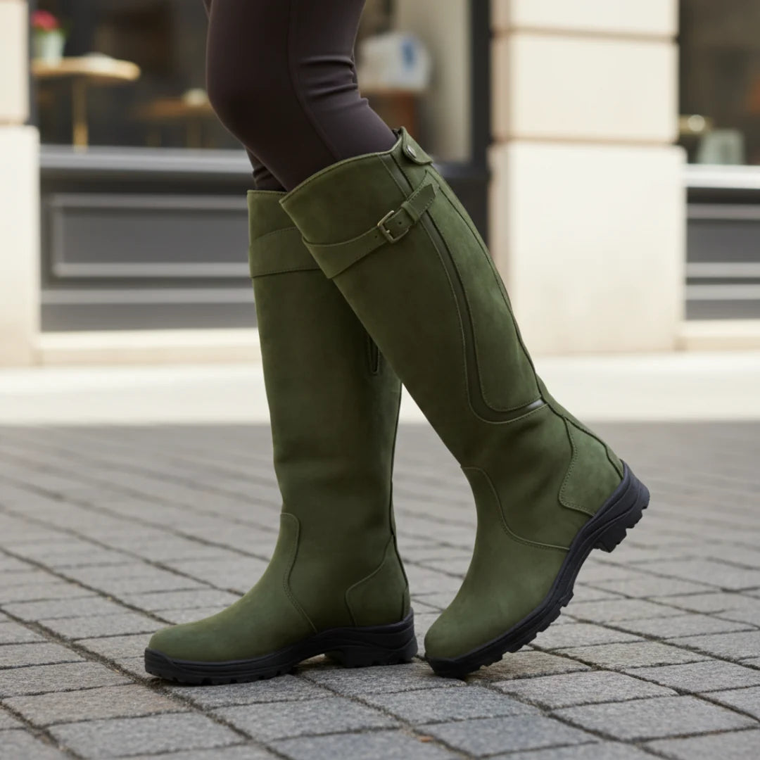 Women's Orthopedic Knee High Boots with Adjustable Calf Strap and Waterproof Vegan Leather 5