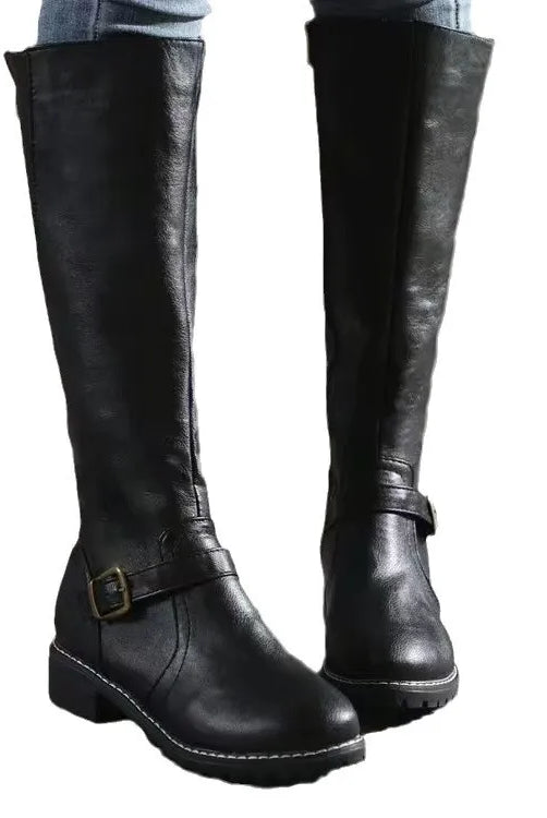 Women's Orthopedic Leather Tall Buckle Boots 4