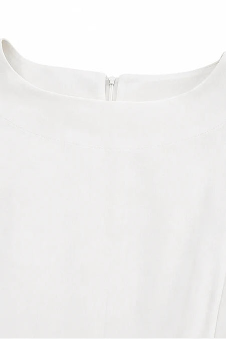 Women's Pencil Midi Dress with Pearl-Trimmed Sleeves 8