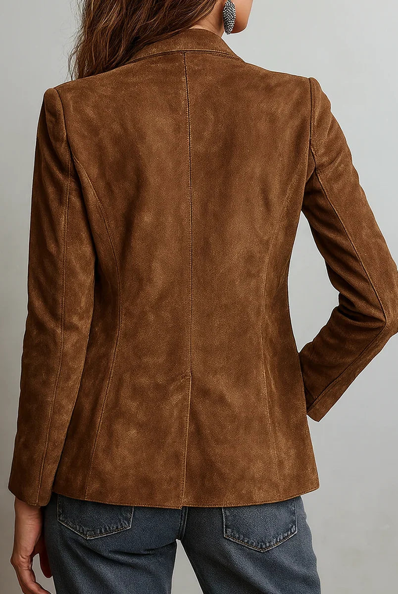Women's Tailored Vintage-Inspired Faux Suede Jacket 1