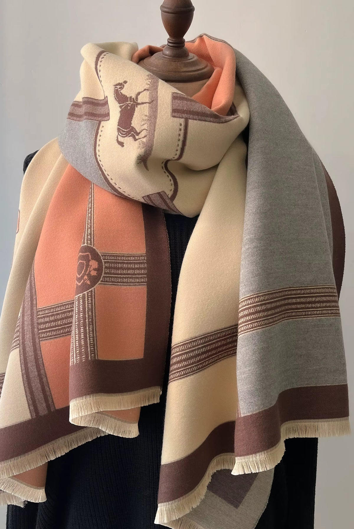 Women's Thick Printed Shawl Scarf - Cozy Wrap for Layering 0