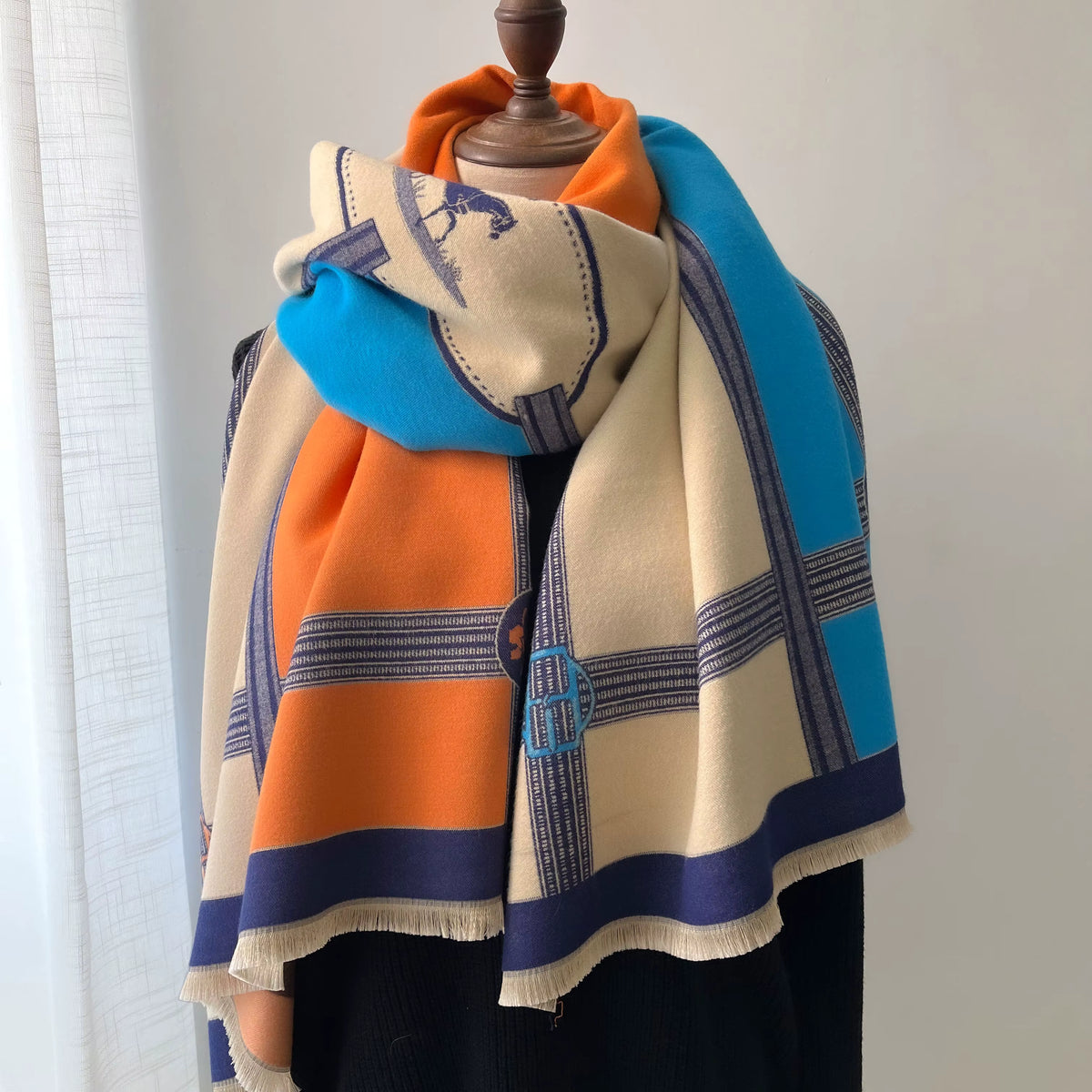 Women's Thick Printed Shawl Scarf - Cozy Wrap for Layering 2
