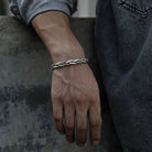 Men's Braided Silver Cuff Bracelet with Adjustable Open Design 3