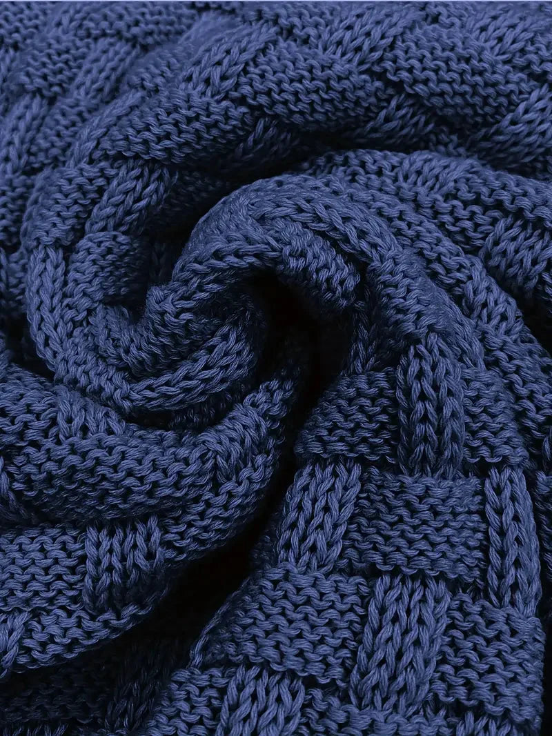 Men's Button-Neck Knit Sweater Regular Fit with Unique Pattern 8