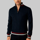 Men's Cable Knit Half-Zip Sweater with Stand-Up Collar 3