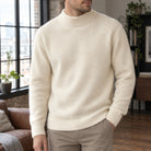 Men's Cashmere Mock Neck Sweater Relaxed Fit 0