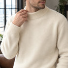 Men's Cashmere Mock Neck Sweater Relaxed Fit 1