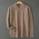 Men's Cashmere Polo Sweater with Button-Down Collar 2