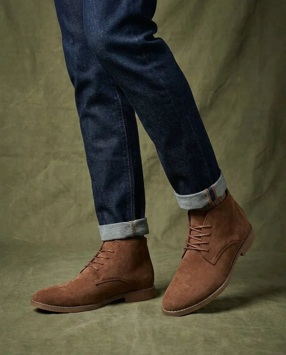 Men's Chukka Lace-Up Ankle Boots with Suede Upper 4