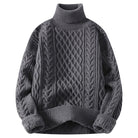 Men's Chunky Cable Knit Turtleneck Sweater 100% Cotton 0