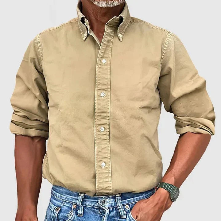Men's Classic Button-Down Dress Shirt Tailored Fit 1