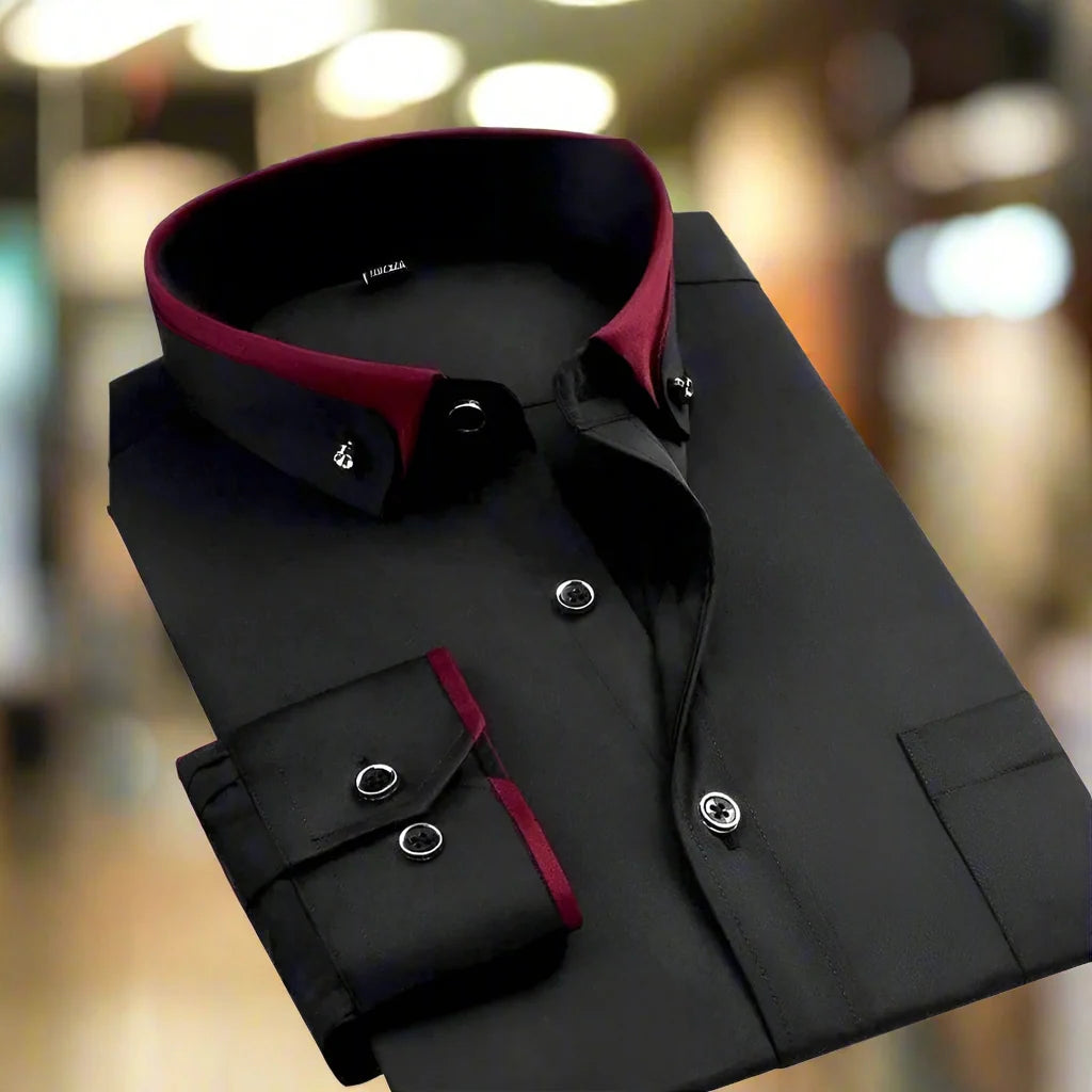 Men's Classic Long-Sleeve Button-Front Dress Shirt - 2