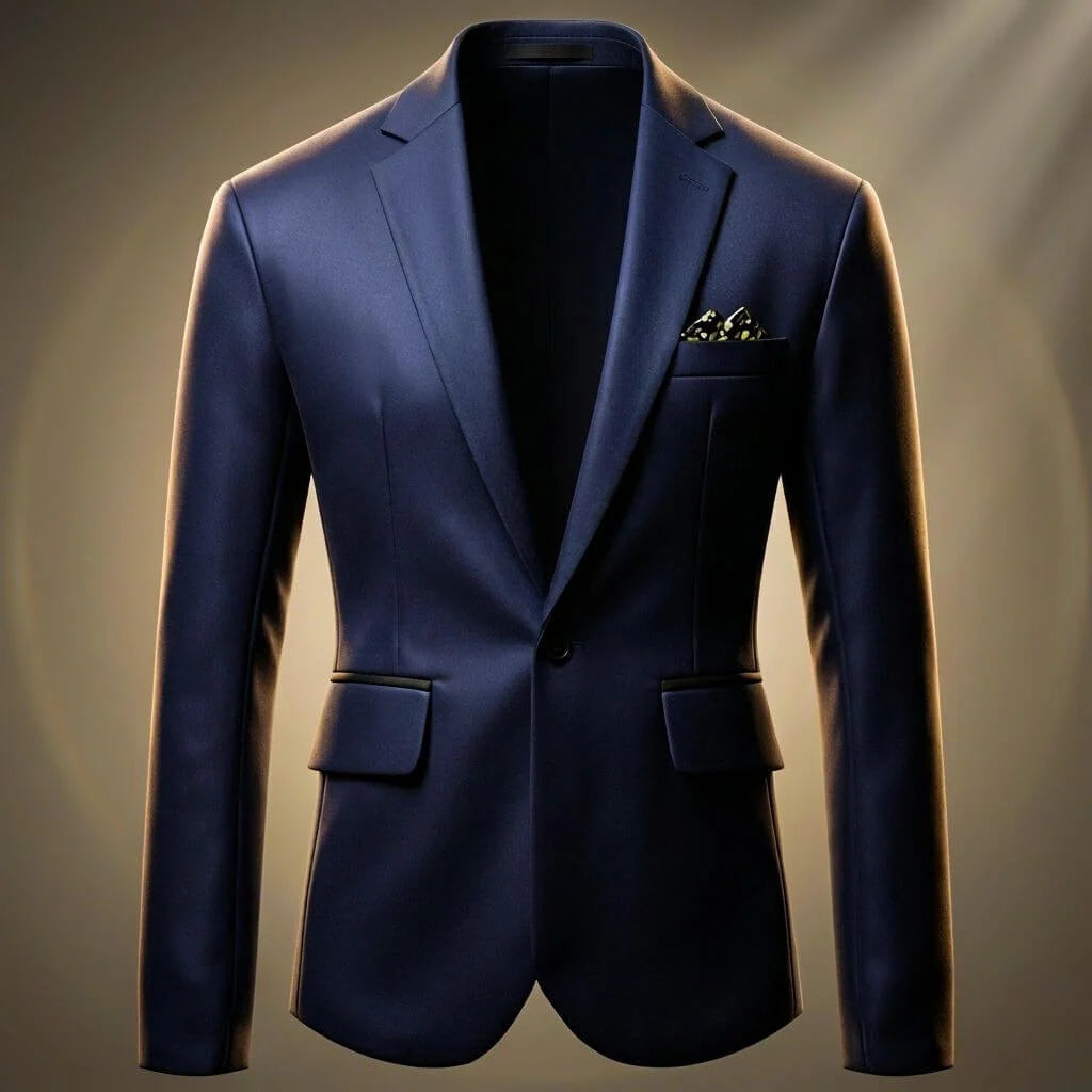 Men's Classic Notch Lapel Blazer Jacket with One-Button Closure 0