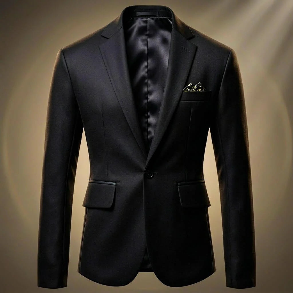 Men's Classic Notch Lapel Blazer Jacket with One-Button Closure 1